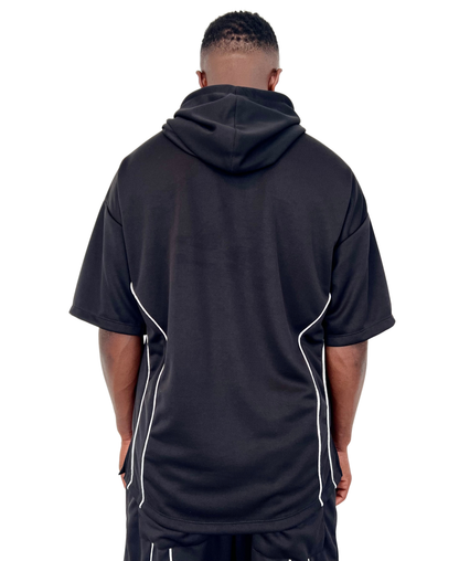 Tricou negru cu vipusca alba