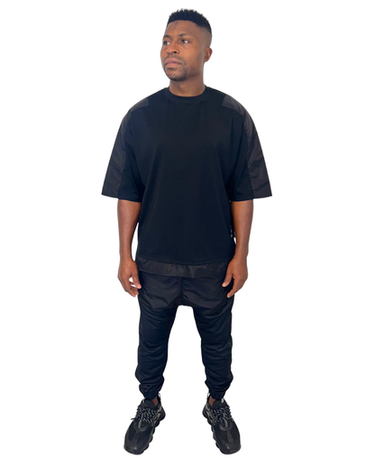 Compleu negru combinat cu fas