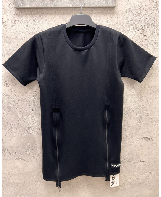 Tricou negru cu fermoare