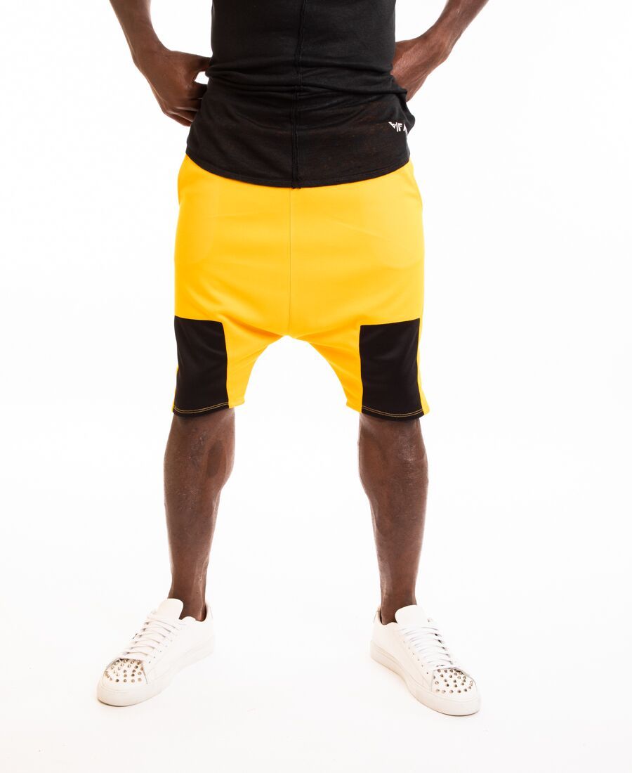 Yellow short trousers with black square - Fatai Style