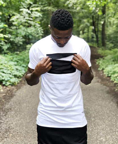 White t-shirt with black pocket - Fatai Style