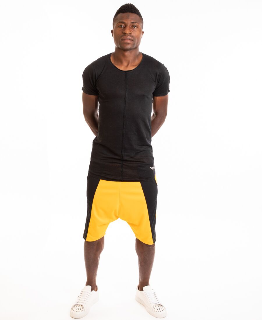 Yellow short trousers with black side - Fatai Style