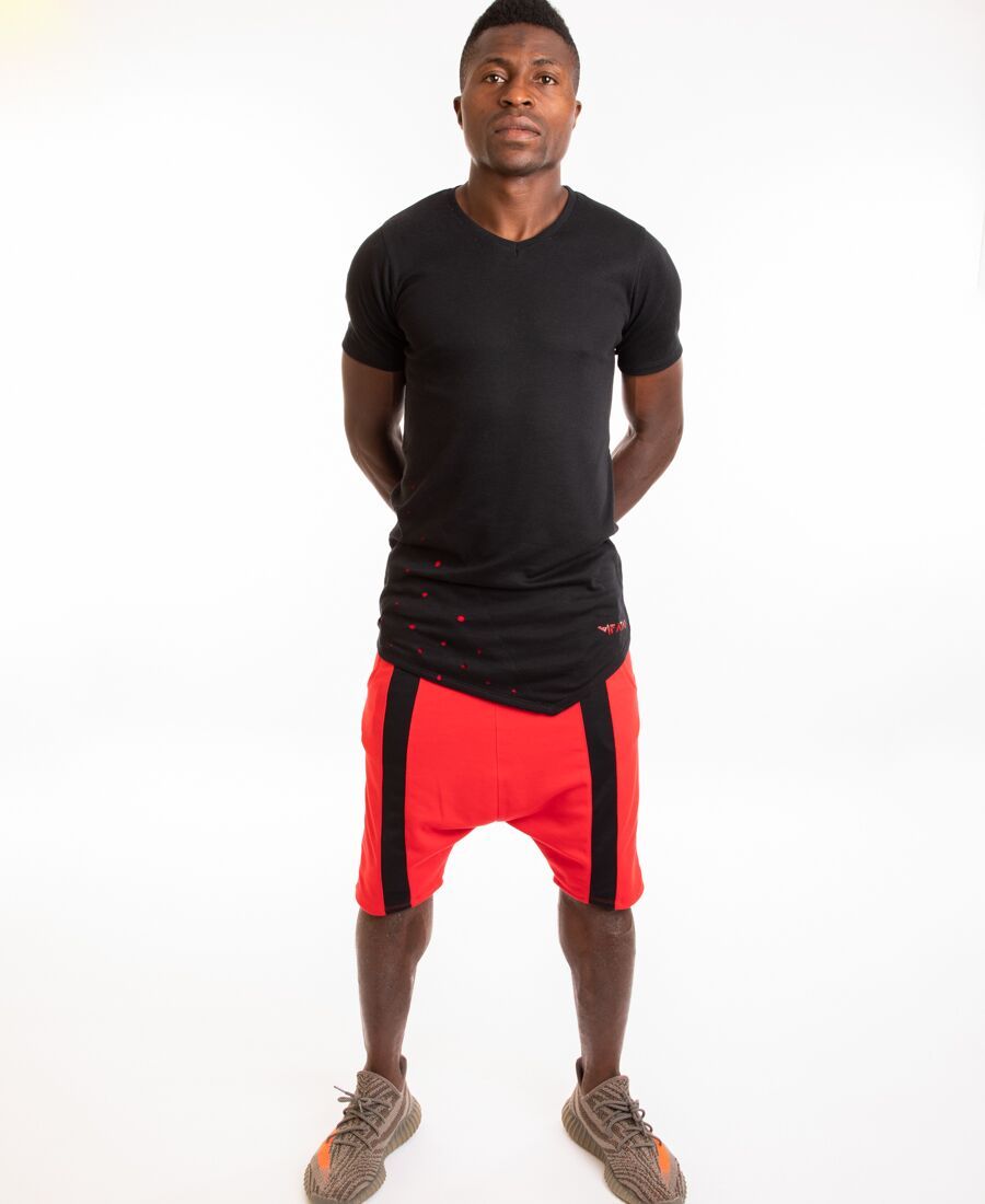 Red short trousers with black middle line - Fatai Style