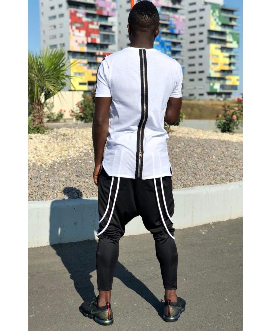 Black trousers with double white design - Fatai Style