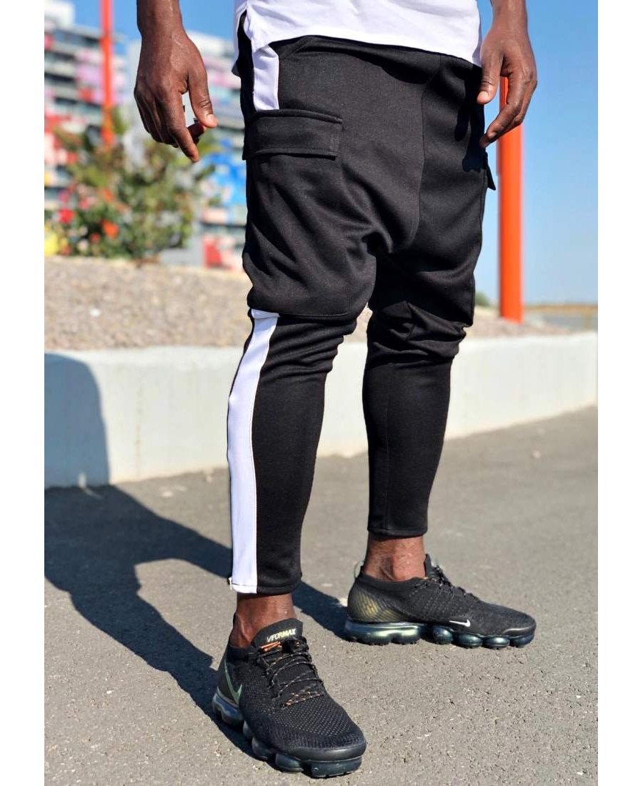 Black Trousers with white line and pocket - Fatai Style