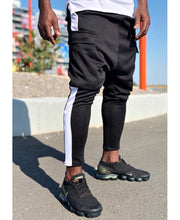 Încarcă imaginea în vizualizatorul Galerie, Black Trousers with white line and pocket - Fatai Style
