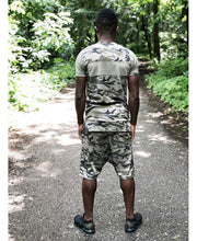 Încarcă imaginea în vizualizatorul Galerie, (SET) Tracksuit &#39;&#39;Short Camo with green design&#39;&#39; (t-shirt+trousers) - Fatai Style
