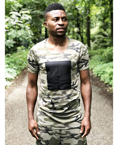 (SET) Tracksuit ''Short Camo with black design'' (t-shirt+trousers) - Fatai Style