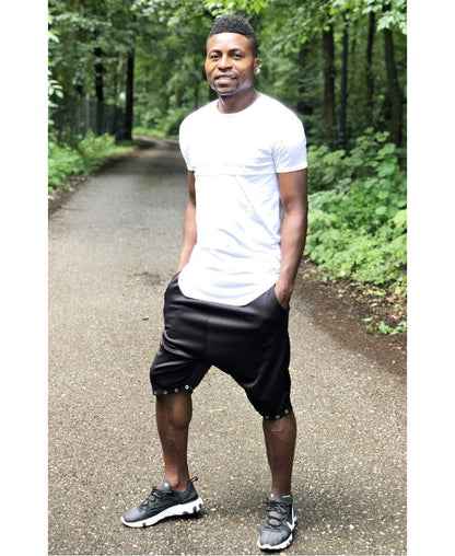 Black short trousers with metal accesories - Fatai Style