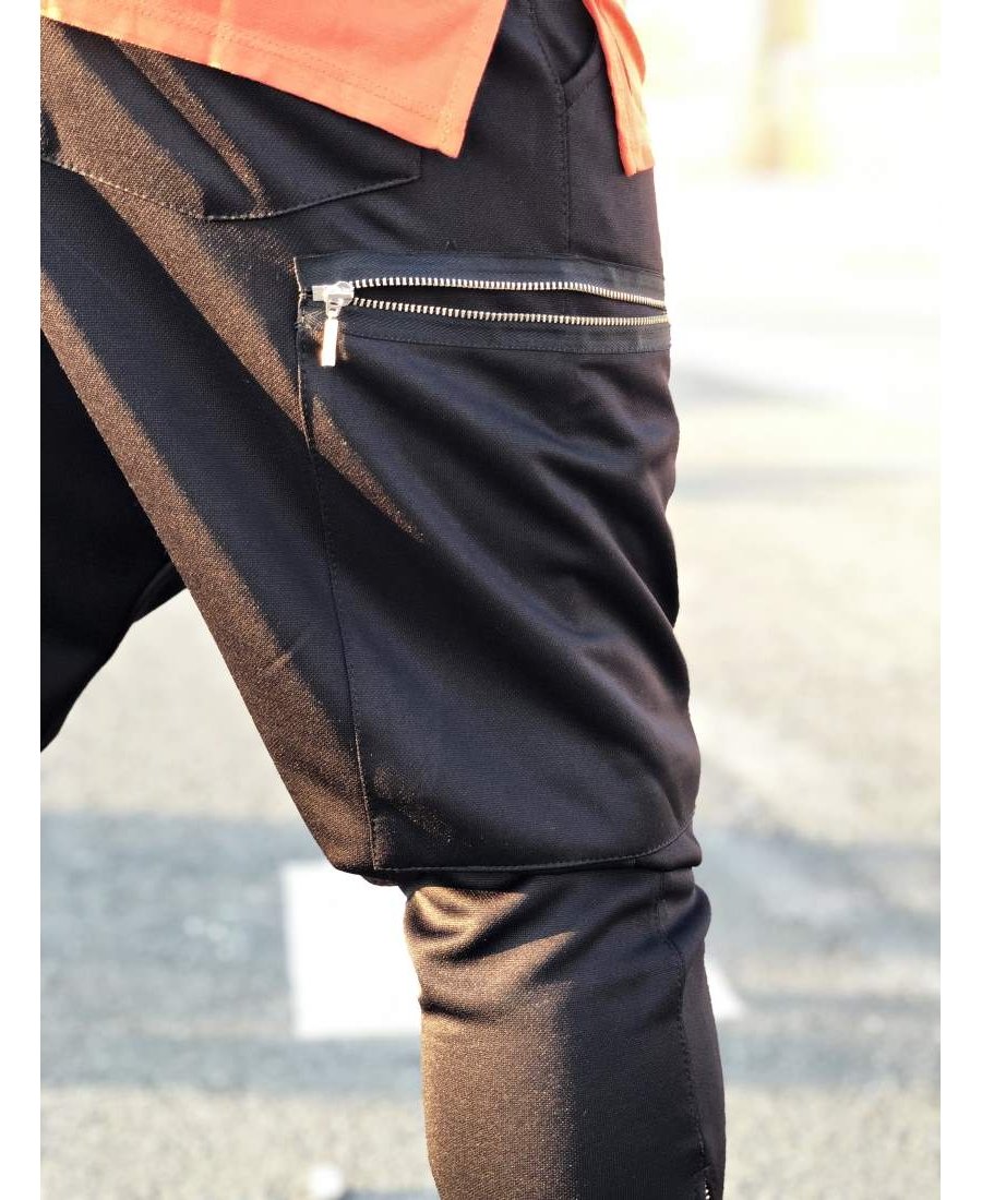 Black Trousers with zip pocket - Fatai Style