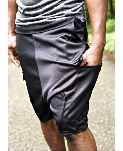 Black short trousers with outside sewing - Fatai Style