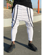 Încarcă imaginea în vizualizatorul Galerie, White trousers with double black design - Fatai Style
