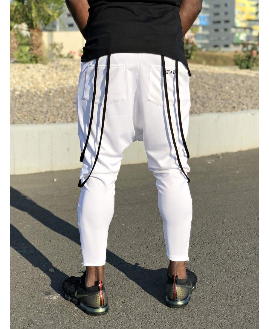 White trousers with double black design - Fatai Style