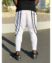 Încarcă imaginea în vizualizatorul Galerie, White trousers with double black design - Fatai Style
