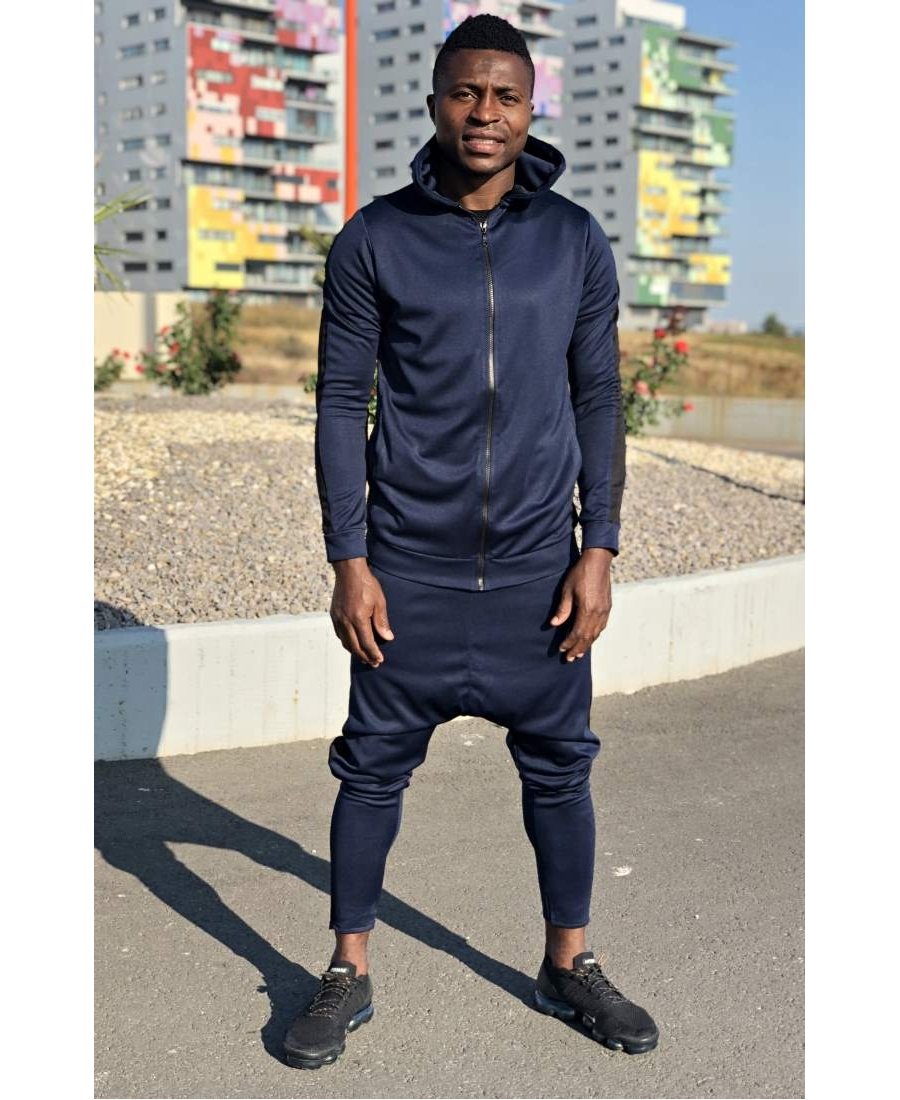 Dark blue tracksuit with black lines - Fatai Style