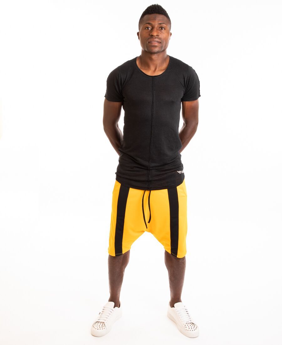 Yellow short trousers with black middle line - Fatai Style