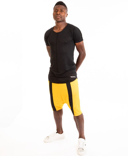 Yellow short trousers with black middle line - Fatai Style