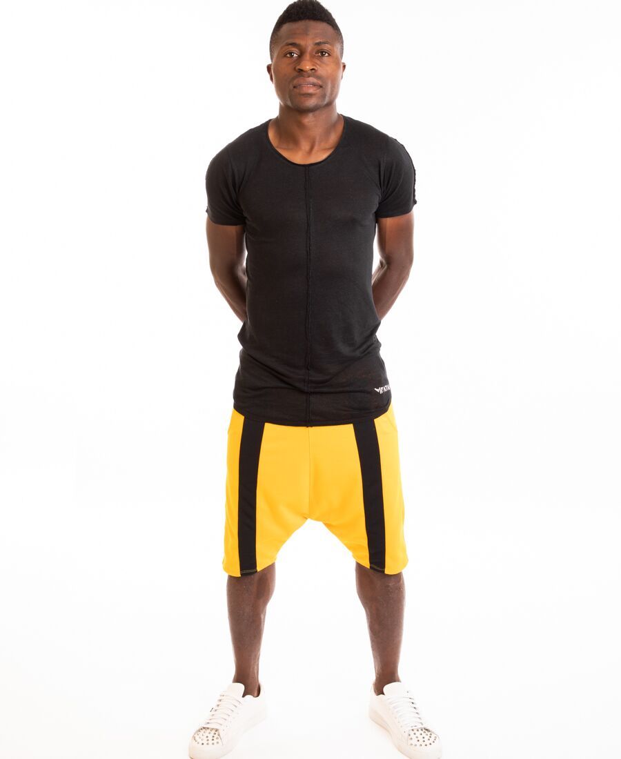 Yellow short trousers with black middle line - Fatai Style