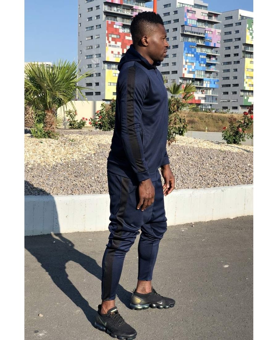 Dark blue tracksuit with black lines - Fatai Style