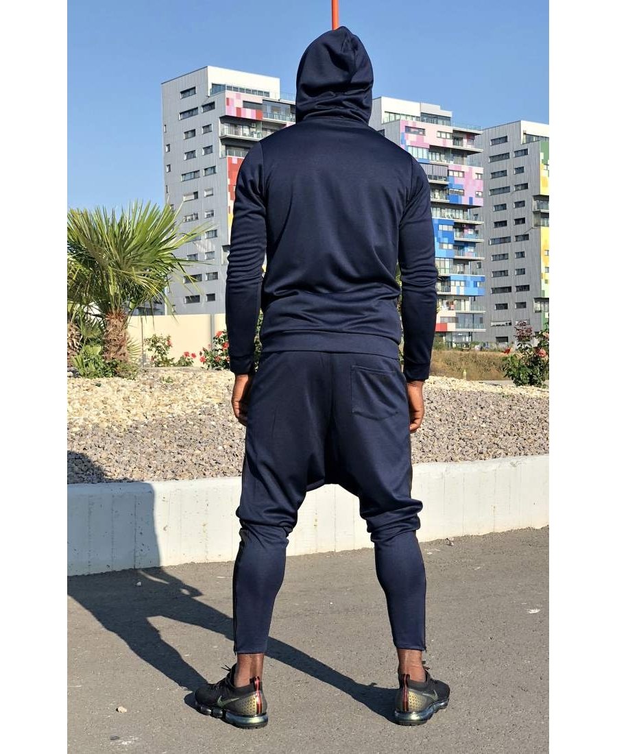 Dark blue tracksuit with black lines - Fatai Style