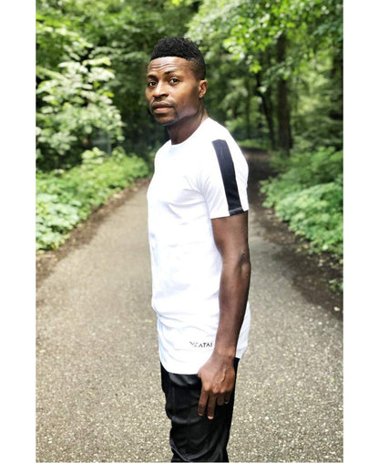 White t-shirt with black zip - Fatai Style