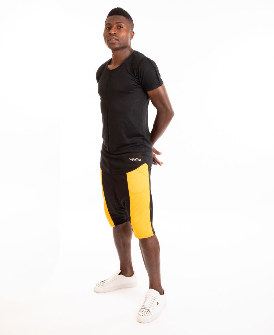 Black short trousers with yellow side - Fatai Style