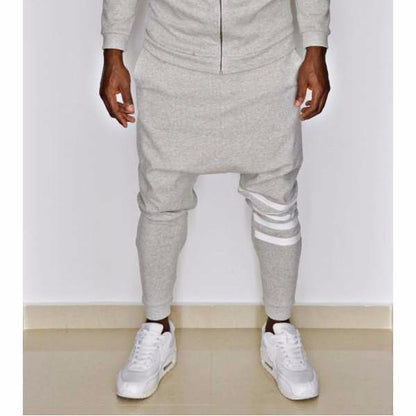 Grey trousers with white printed lines - Fatai Style