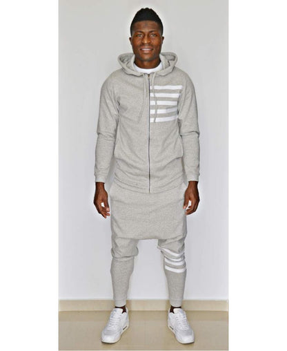 Grey tracksuit with white printed lines - Fatai Style