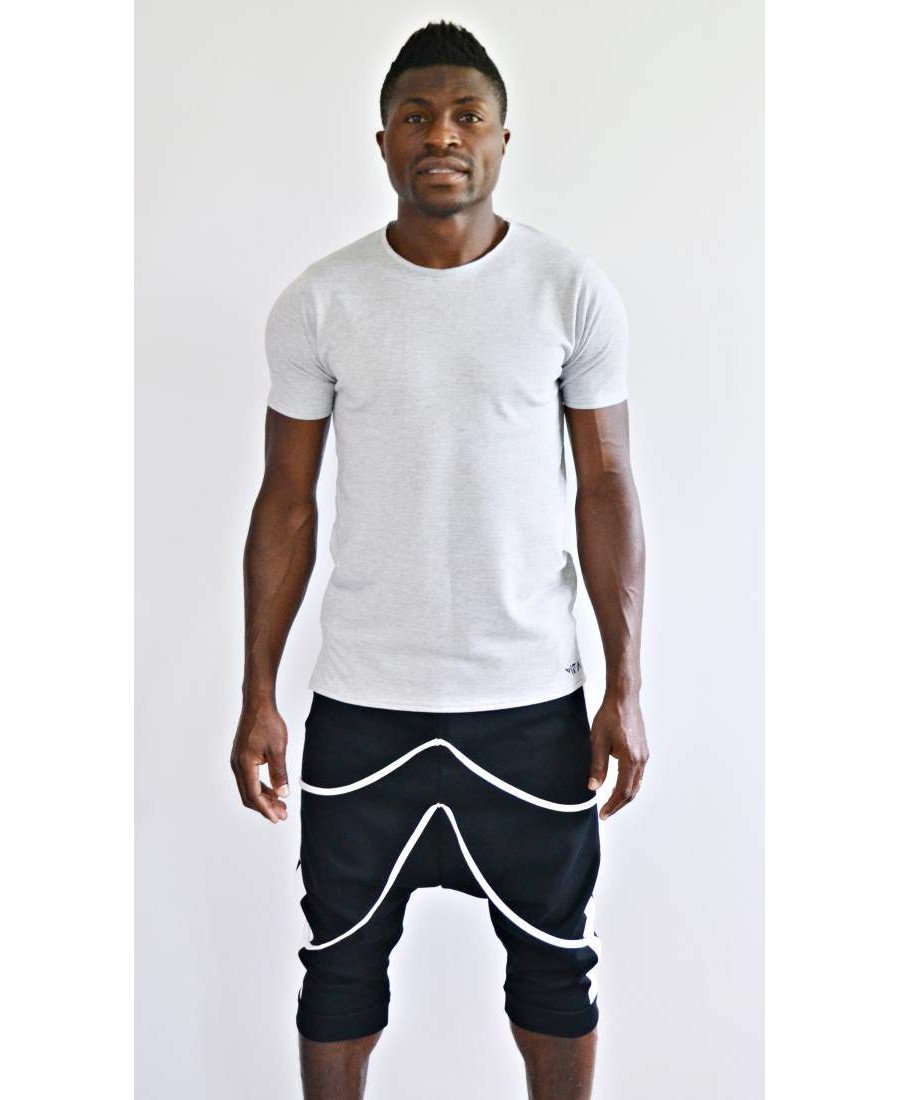 Black short trousers with white design - Fatai Style