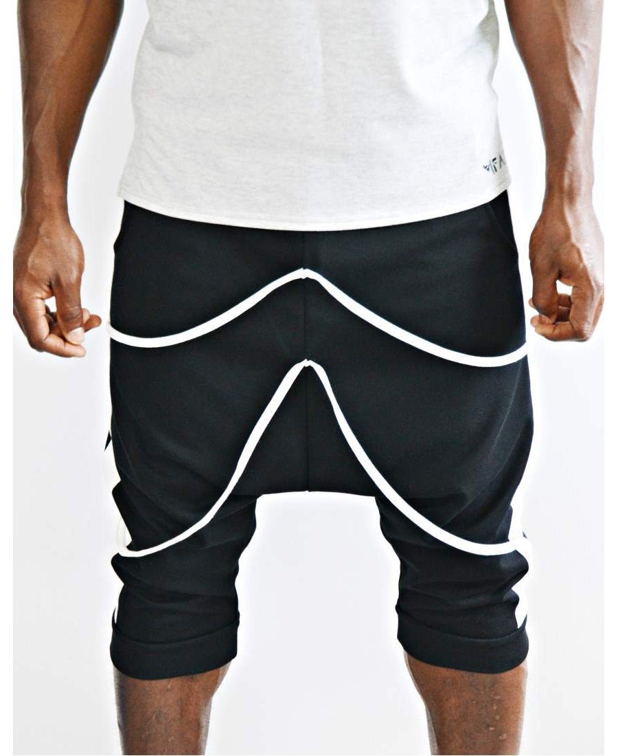 Black short trousers with white design - Fatai Style