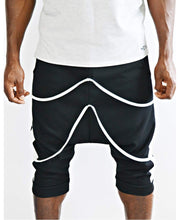 Încarcă imaginea în vizualizatorul Galerie, Black short trousers with white design - Fatai Style
