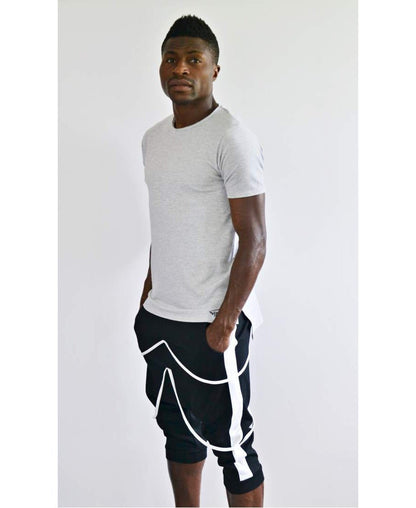Black short trousers with white design - Fatai Style