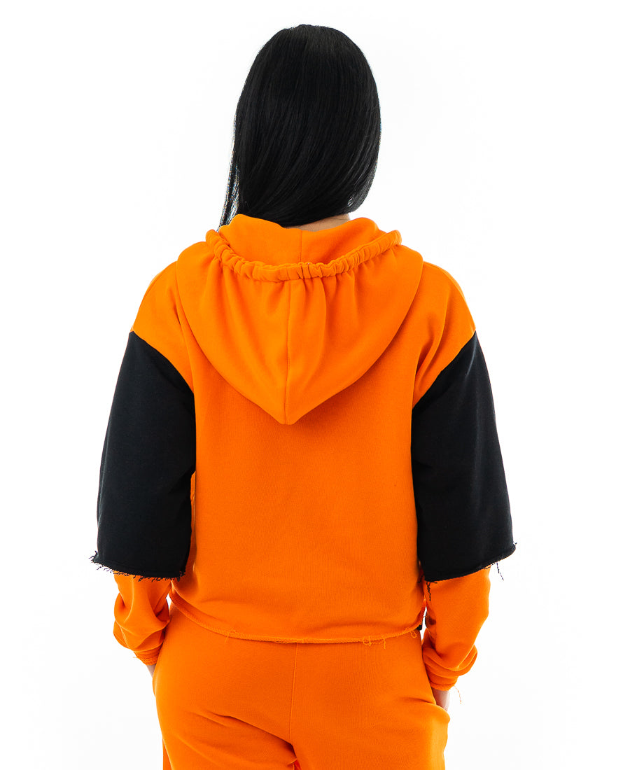Bluza portocaliu si negru - tip 2in1