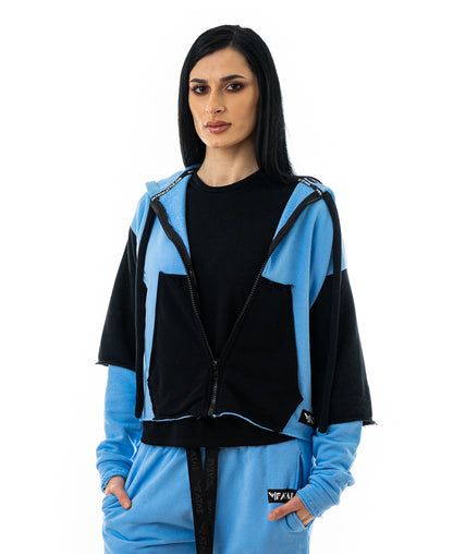 Bluza bleu si negru - tip 2in1
