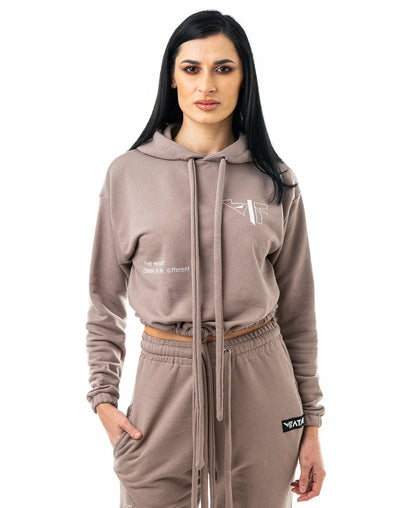 Bluza capuccino imprimata cu text si logo Fatai Style