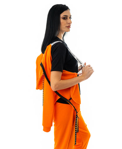 Bluza portocalie cu spatele lung
