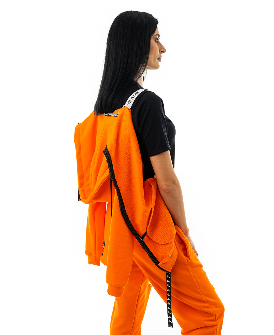 Bluza portocalie cu spatele lung