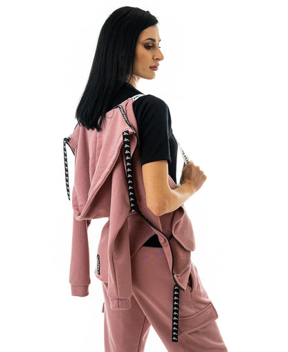 Bluza roz cu spatele lung