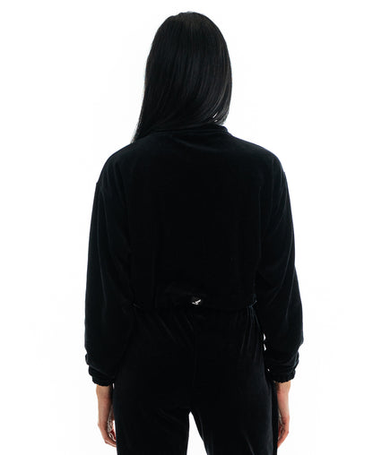 Bluza neagra de catifea