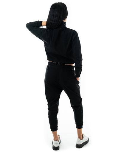 Compleu casual negru - model cu borseta