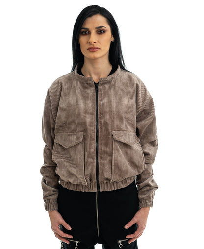 Jacheta bej cu buzunare aplicate