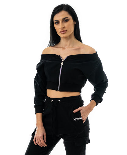 Bluza casual neagra - tip jacheta