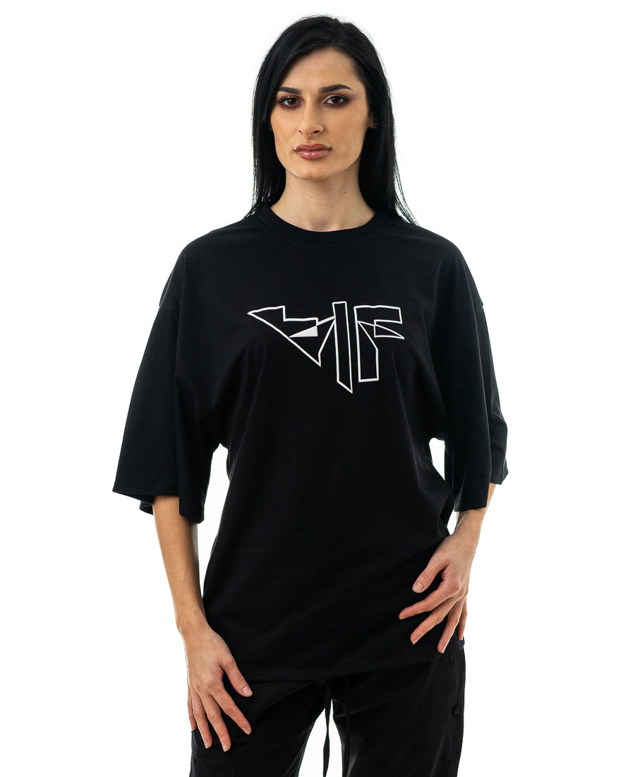 Tricou negru imprimat cu logo Fatai Style