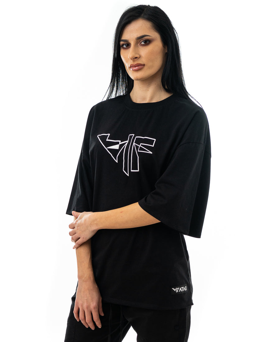 Tricou negru imprimat cu logo Fatai Style