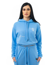 Încarcă imaginea în vizualizatorul Galerie, Bluza bleu imprimata cu text si logo Fatai Style
