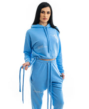 Încarcă imaginea în vizualizatorul Galerie, Bluza bleu imprimata cu text si logo Fatai Style
