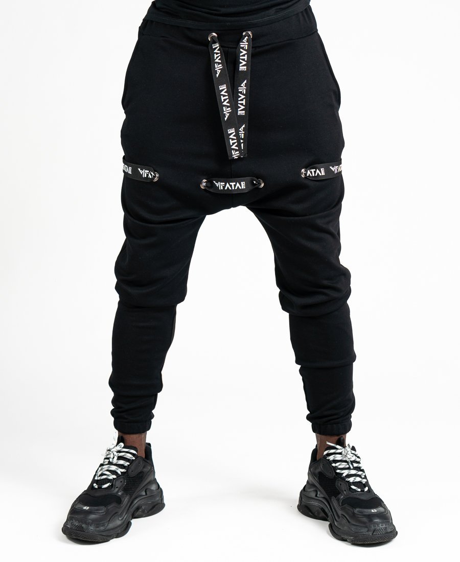 Black trousers with logo design - Fatai Style