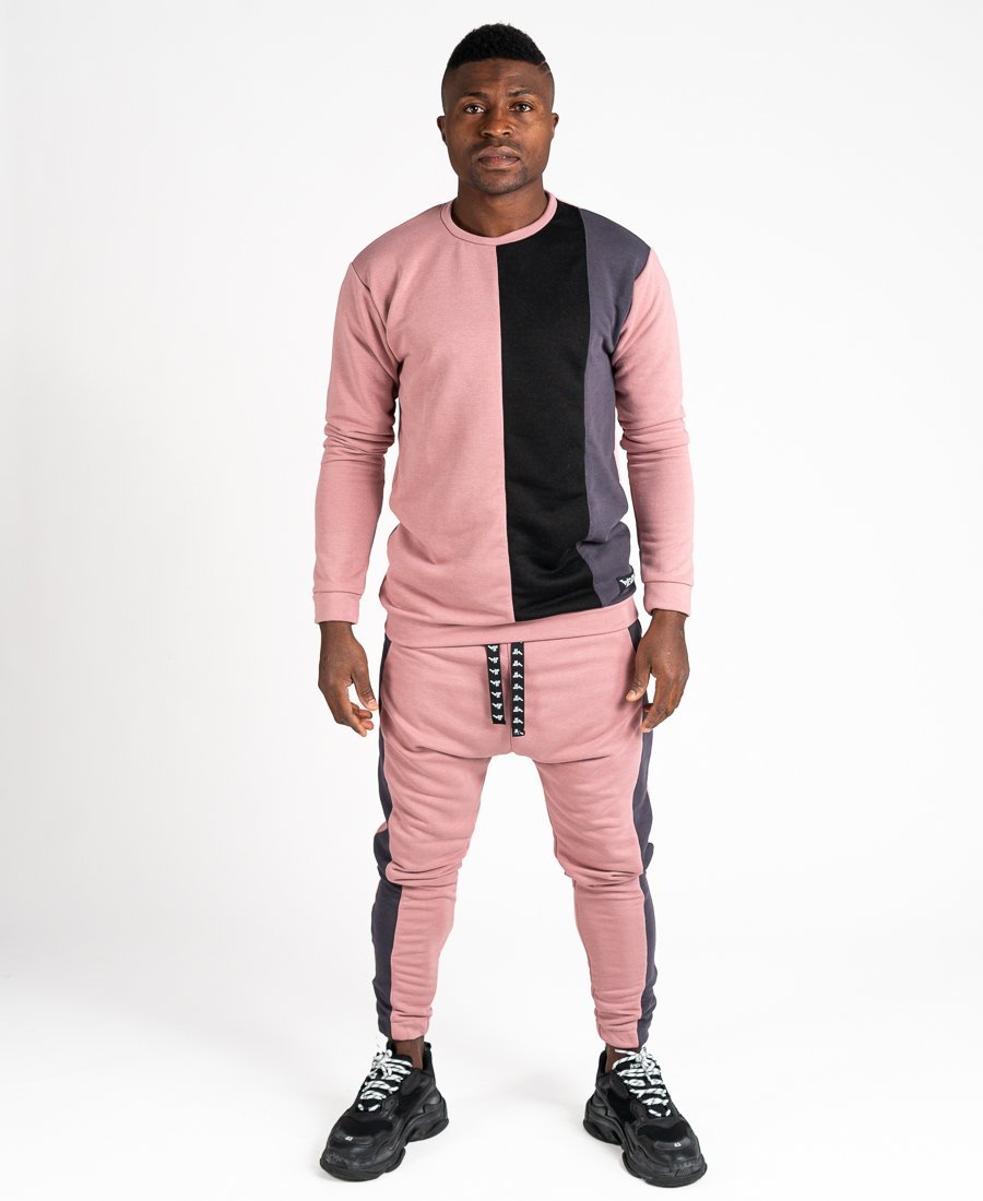 Pink tracksuit with black and grey - Fatai Style