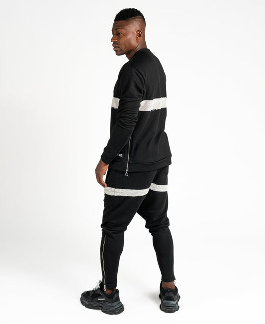 Black tracksuit with side zip - Fatai Style