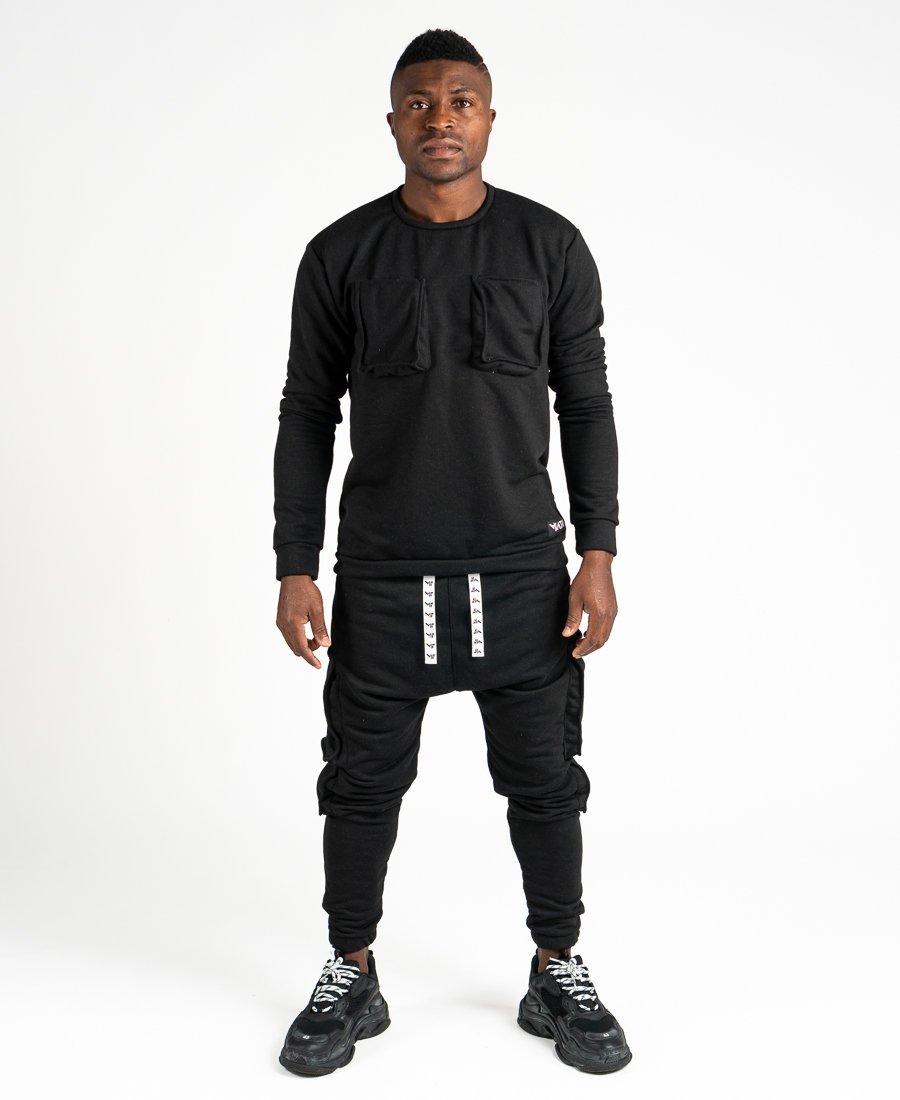 Black tracksuit with pockets - Fatai Style